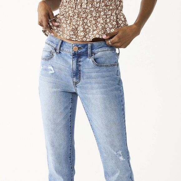 New Women’s Juniors' SO® Low-Rise Bootcut Jeans Light Blue Size 13L - Picture 3 of 11